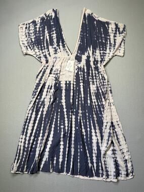Raviya Plus Size Tie-Dyed Cover-up Dress - Navy Tie Dye 3X $58
